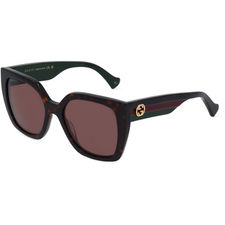Gucci GG1300S Damen-Sonnenbrille Vollrand Butterfly Kunststoff-Gestell, braun
