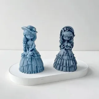 Flaroey Eine Mädchen-Kerzen-Silikonform, 3D-Süße Kerzenform, Süße Kleine Prinzessin-Puppe, Gips, Harz, Seife, Kerzenherstellungsset, Hochzeitsdekoration, Handgefertigtes Geschenk