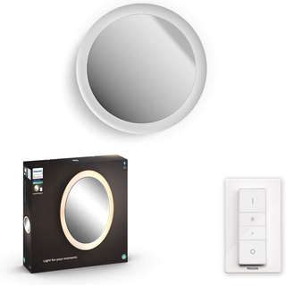 Philips Hue White Amb. LED-Spiegel Adore mit Beleuchtung inkl. Dimmschalter, Bad-Beleuchtung, weiß, dimmbar, alle Weißschattierungen, steuerbar via App, kompatibel mit Amazon Alexa (Echo, Echo Dot)