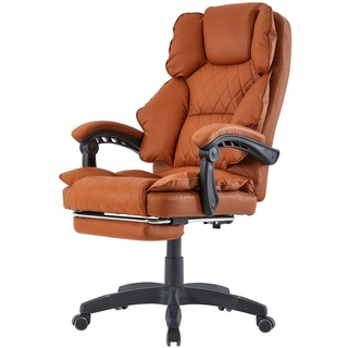 Schreibtischstuhl Design Bürostuhl Racing Chair Chefsessel Gamingstuhl Fußstütze, Farbe:Schwarz-Rot
