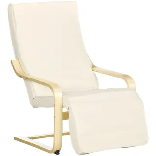 Homcom Relaxsessel mit verstellbarem Fußteil Polyester 66,5 x 100 x 94 cm Weiß