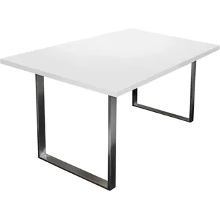 Mäusbacher Steel Esstisch Holzwerkstoff mit Stahlfuß-Untergestell - Silber