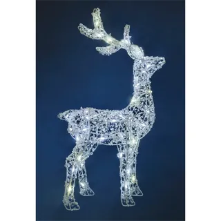 Trendline LED Rentier 62 cm spritzwassergeschützt Figuren weiß warmweiß