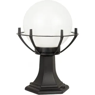 Kleine Stehlampe Kugel IP43 wetterfest blendarm in Schwarz Weiß E27 Sockelleuchte Garten Außen - Bunt