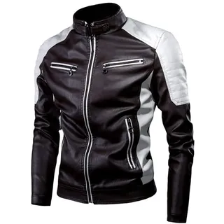 Motorrad Schutzjacke Motocross Für Damen Und Herren, Lederjacke Herren Vintage Thermo Lederjacke Mit Stehkragen Viele Taschen Motorradjacke (Color : Brown, Size : 4XL) - 4XL