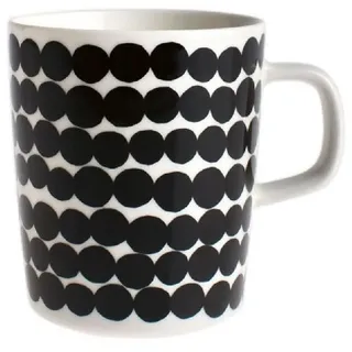 Marimekko Tasse Becher Oiva Räsymatto Schwarz-Weiß (Klein)