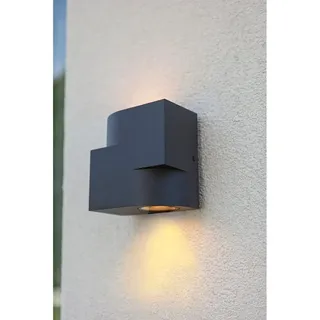 Lutec Außenleuchte Wandlampe Marbo Anthrazit IP44 max. 2 x 15W GU10 Up & Down - Grau