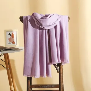 Schal Damen Damen-Schal Aus Kaschmir-Feeling, Weicher, Dicker, Warmer Lila Schal, Einfarbig, Wickelschal, Winter-Deckenschal, Eleganter Stola-Schal Für Damen Und Mädchen, Doppelter Verwendungszweck