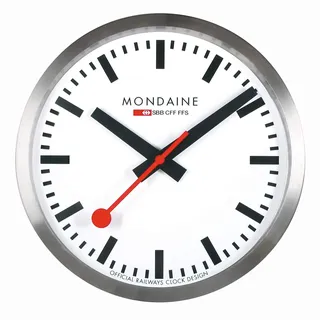 Mondaine A995.Clock.16SBB 40,0 cm Bahnhofsuhr silber/weiß