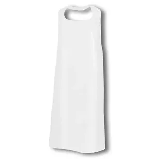 50 STÜCK Einweg Schürzen weiß Einwegschürzen Metzger 130x76 Plastik Küche/Bistro/Fleischer Einmal Einmalschürze