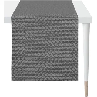 APELT Tischläufer "Match", grau (anthrazit), B:140cm L:46cm, PVC, Polyester, Tischdecken