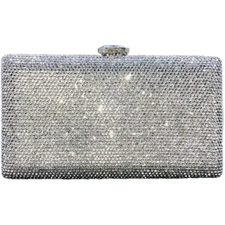 Boutique De FGG Kristall Clutch Tasche Damen für Hochzeit Abendtasche Strasssteine Party Kristallene Handtasche Braut-Geldbörse, Mini - S