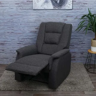 Fernsehsessel MCW-F23, Relaxsessel Liege Sessel, Stoff/Textil 102x79x96cm ~ grau ohne Massage- und Wärmefunktion