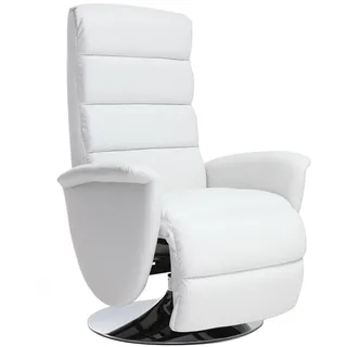 miliboo Relaxsessel NELSON Kunstleder 75 x 109 x 72 cm Weiß mit Liegeposition