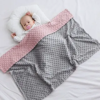 Babydecken 100% Baumwolle Unisex Neugeborene, Superweiche,Bequeme Decken, für Kleinkinder, Babyzimmer, Bettdecken, Kinderwagen, Krippe, Dusche, Geschenke, 75 x 100 cm (Asche)