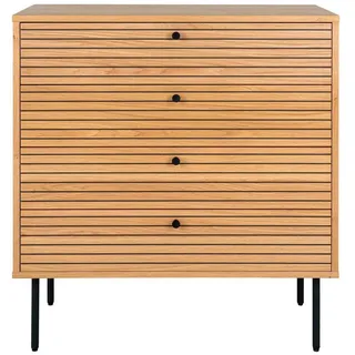 House Nordic Kommode KYOTO 80 x 85 cm Braun / Schwarz
