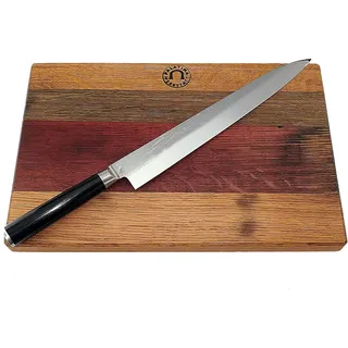 Kai Shun Pro Sho Angebotsset | VG-0006 Yanagiba ultrascharfes Fischmesser | 27 cm | + handgefertigtes Fassholzbrett 30x18