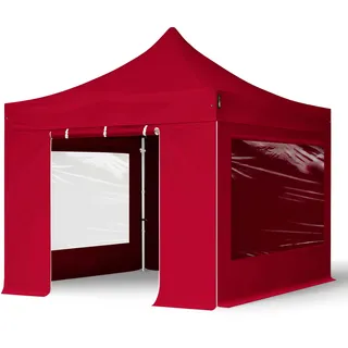 TOOLPORT Faltpavillon 3 x 3 m inkl. 4 Seitenteile Rot