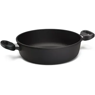 Hoffmann Germany Schmorpfanne Hoffmann STONIQ Bräter rund Ø 28 cm IQ-SHIELD PFAS-frei ohne Deckel, Aluguss (1-tlg., 1x Schmorpfanne Ø 28 cm), Seitengriffe, PFAS-frei, 3,3 l, Ø 28 cm schwarz