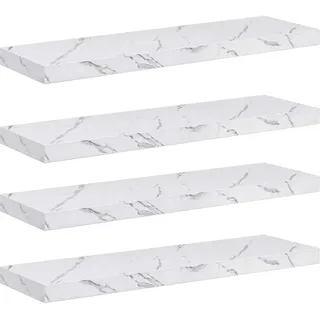 Maison Exclusive - Wandregal 4 Stk. Weiß Marmor 90 X 23,5 X 3,8 C