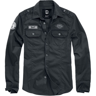 Brandit Langarmhemd - Luis Shirt - S bis 7XL - für Männer - Größe 6XL - schwarz