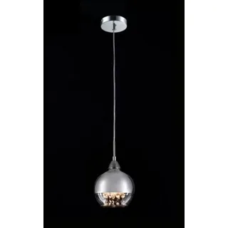 Casa Padrino Jugendstil Decken Hängelampe Nickel 15 x H 100 cm Antik Stil - Möbel Lüster Leuchter Deckenleuchte Hängelampe
