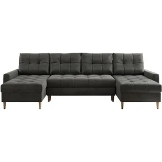 MKS Wohnlandschaft, Dunkelgrau, Holz, 6-Sitzer, U-Form, 290x75x140 cm, Wohnzimmer, Sofas & Couches, Wohnlandschaften, Wohnlandschaften in U-Form