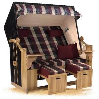 Strandkorb Hanse Ostsee XXL 2,5 Sitzer Volllieger schwarz 150cm breit, ideal für Garten, Terrasse und Balkon