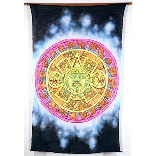 Guru-Shop Wandteppich Goa Wandtuch, UV Schwarzlicht Wandbehang,.., Höhe: 200 mm schwarz