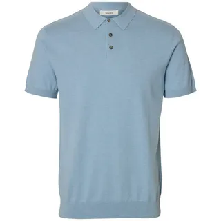 SELECTED HOMME Poloshirt SLHBERG SS KNIT POLO NOOS blau XXL (56)
