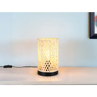 Kleine skandinavische Nachttischlampe Korblampe für Sideboard & Fensterbank