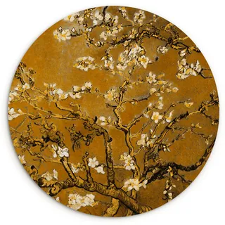 WANDBILD Mandelblüte - Kunst - Van Gogh - Gold Wanddeko Schlafzimmer 60x60 cm