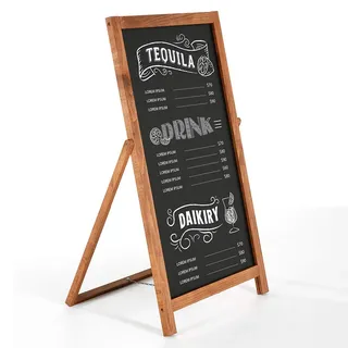 DISPLAY SALES Vintage Holz Kundenstopper Floor Holzaufsteller | Werbeaufsteller mit Kreidetafel | Aufsteller holz mit 44 x 77 cm Schreibfläche | Schiefertafel zum beschriften