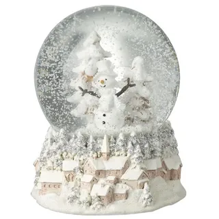 Schneemann Schneekugel mit Winter Village Boden