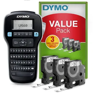 Dymo LabelManager 160 Etikettendrucker Thermal Inkjet 180 x 180 DPI 12 mm | mit 3 Rollen D1 QWERTY