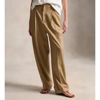 Polo Ralph Lauren für Damen. 211A10720002 Braune Bacall-Hose aus Wollmischung (38), Beige, Lässig, Wolle, Klassisch