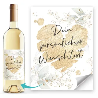 SpecialMe® Weinetikett mit Wunschtext personalisiert Herzmotiv Flaschenetiketten selbstklebend Wein Geschenk Weiss unisize