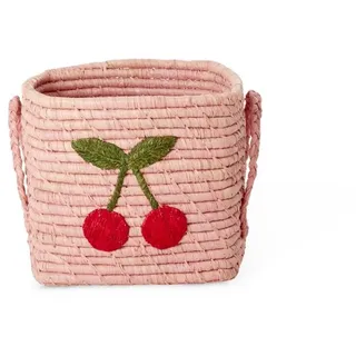 rice Aufbewahrungskorb Raffia Aufbewahrungskorb Rosa Kirsch-Design handgefertigt 20x20x20