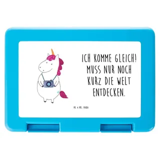 Mr. & Mrs. Panda Essensbox Einhorn Fotograf - Weiß - Geschenk, Bentobox, Reise, Einhörner, Urlaub, Unicorn, Snackbox, Brotzeitdose, Bento Box, Re... - Weiß