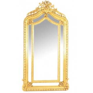 Riesiger Casa Padrino Luxus Barock Wandspiegel Gold 210 x 115 cm - Massiv und Schwer - Goldener Spiegel