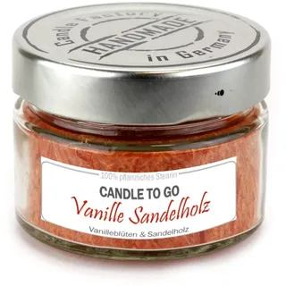 Candle Factory "Candle to go Verschiedene Sorten aus Stearin im Glas mit Schraubverschluß (Vanille Sandelholz)