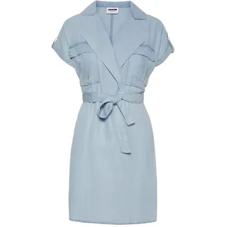 Noisy May NOS DE Damen Nmvera S/S Endi Tencel skjorte kjole Noos Kleid, Blau (Light Blue Denim Light Blue Denim), S EU - S