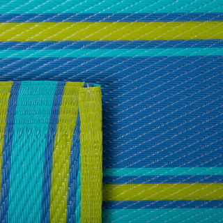Outdoor Teppich blau 120 x 180 cm Streifenmuster Kurzflor ALWAR