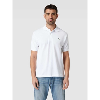 Classic Fit Poloshirt mit Label-Detail, Weiss, XL