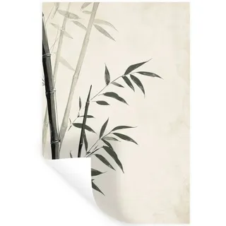 MuchoWow Wandsticker Japandi - Bambus - Beige (1 St), Wanddeko, Aufkleber, Wandtattoo, 60x90 cm beige 60 cm x 90 cm x 0.1 cm