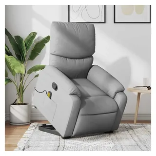 vidaXL Massagesessel mit Aufstehhilfe Stoff 99 x 99 x 99 cm Hellgrau