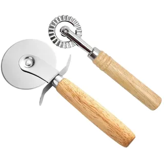 Nudelschneiderrad, 2 Stück, Pizzaschneider, Gezähnter Teigrad, Teigschneider Roller, Pizza-Gebäck-Werkzeuge Formen mit geriffeltem Ravioli-Schneidrad für Haus und Gebäck, Restaurantküchen