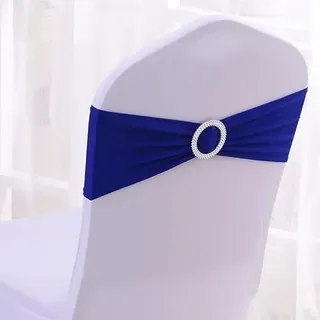 25 Stück Stuhlschärpen - Schleifen für Stuhlhussen Hochzeit Stuhlschleife 36*15cm elastische Stuhlbänder mit Schnalle Stuhldekorationen für Partys Hochzeiten Feiern Bankett Taufe -Dunkelblau