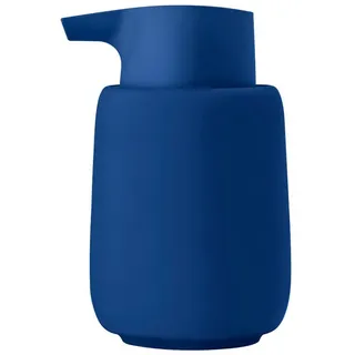 blomus Seifenspender -SONO- Eleganter Dosierspender: Minimalistisches Design, Soft-Touch, 250ml Fassungsvermögen, Langlebig, Pflegeleicht, Modern, Kompakt blau