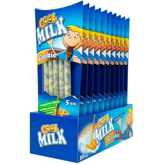 Cool Milk ÖKO kompostierbare Trinkhalme, Cookie, 300 gramm, 50 Trinkhalme (10 x 5er Pack)
